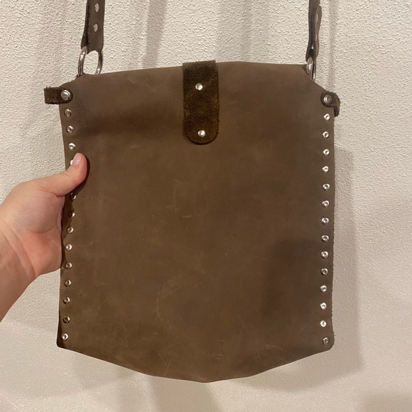 Vintage Western Leather Beaded Satchel VGUC - Picture 5 of 5